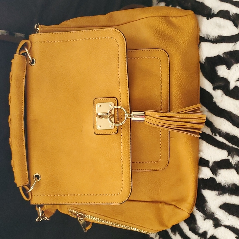 Aldo mustard yellow cross-body bag